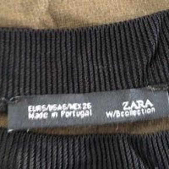 Zara Olive Green Black Bordered Shirt - Picture 5 of 6